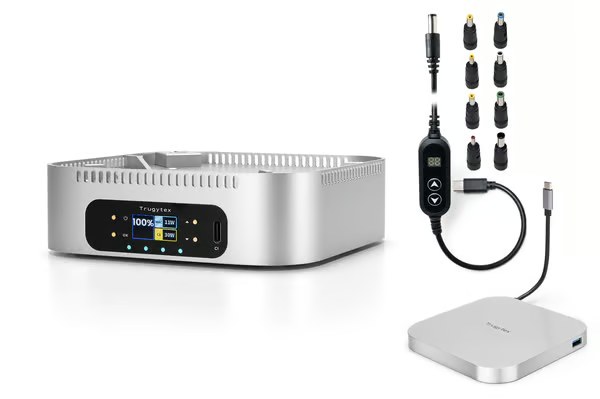 PwrMini P1、OmniVolt SmartDC 配件与 Mac mini 的组合展示